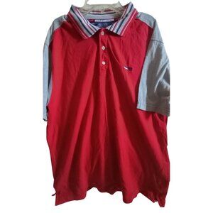 Vintage Tommy Hilfiger Men’s Polo Shirt Size Large Red Grey Blue